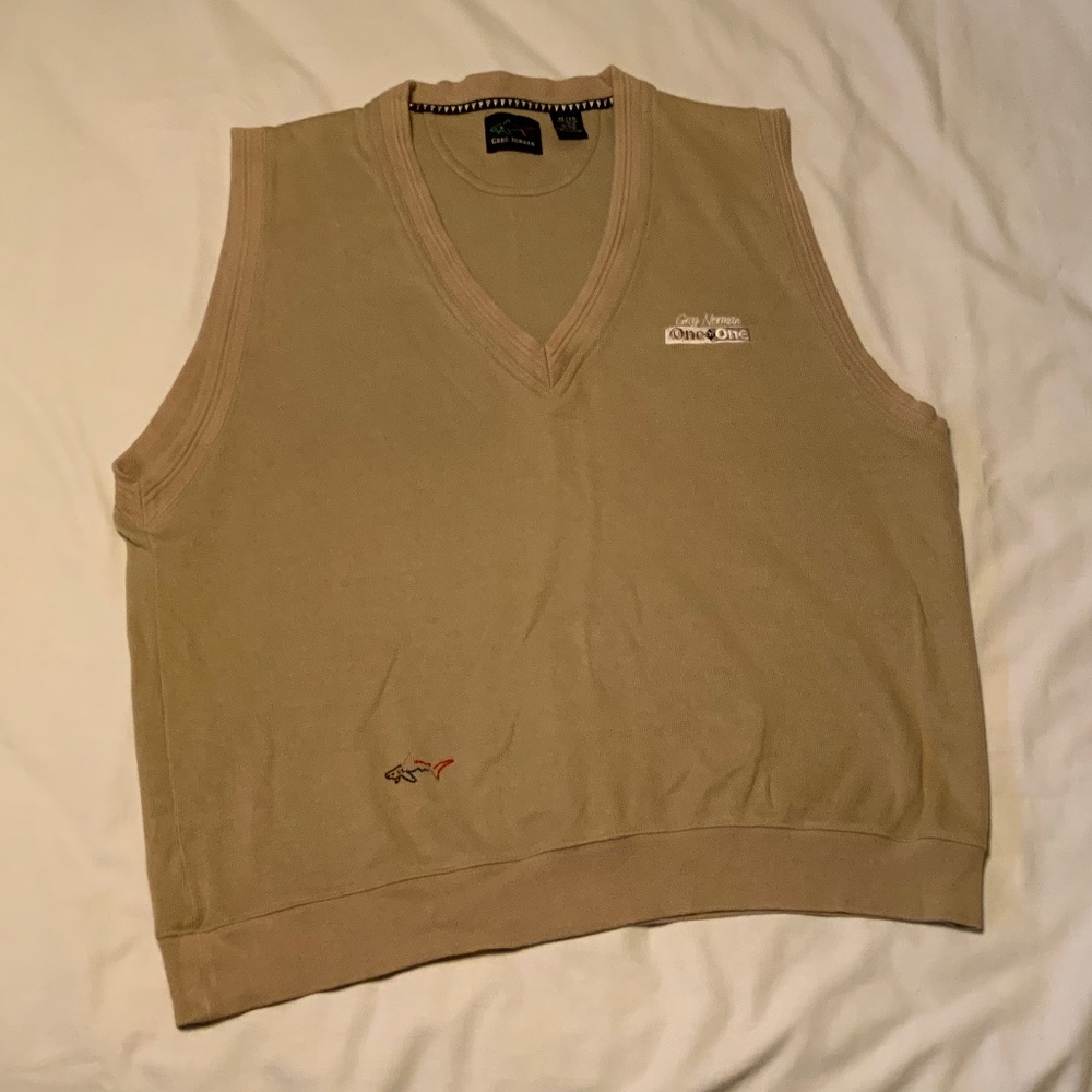 Greg Norman 100% Cotton Tan Pullover Vest (XL)